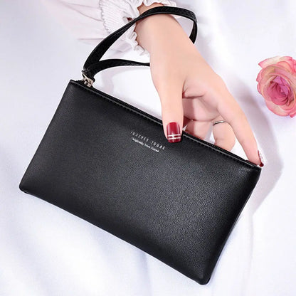Women PU Leather Zip Coin Bag Wallet Long Purse Pouches.