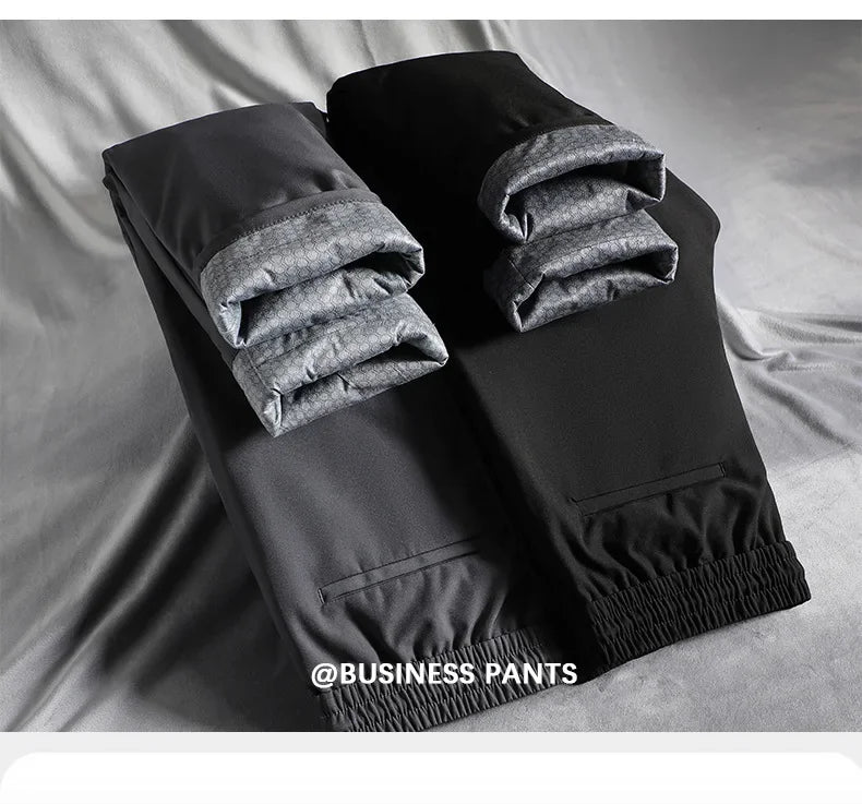 New Winter Men's Down Pants High Quality Thick Warm Goose Down Padded Business Casual Pants for Male Fashion Trousers Outerwear.