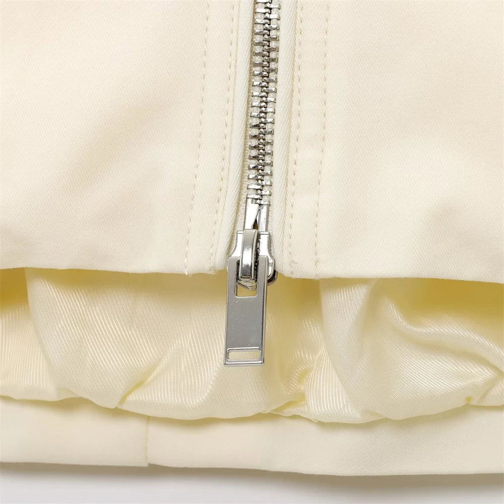 UNIZERA Women's Jacket with Simple and Versatile Zipper Collar Long Sleeve Style Summer New Style Jacket.