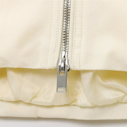 UNIZERA Women's Jacket with Simple and Versatile Zipper Collar Long Sleeve Style Summer New Style Jacket.