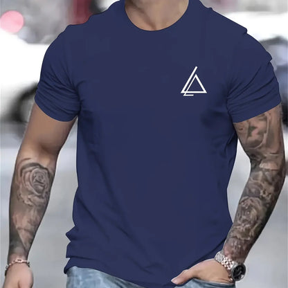 Summer men's clothing, 100% pure cotton, fashionable, casual and sporty T-shirt, mature men, loose short-sleeved on the street.
