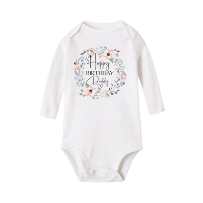 Baby-Strampler „Happy Birthday To The Dad“-Aufdruck, Säuglings-Body für Jungen und Mädchen, Kleidung für Papa, Geburtstagsgeschenk, Overall, Kleinkind-Outfits