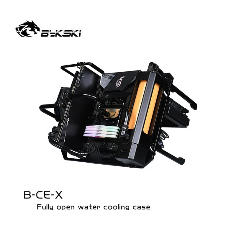 Bykski ATX Open Frame Panoramic Viewing Gaming Computer Case DIY Full Aluminum Water-Cooled Chassis B-CE-X.