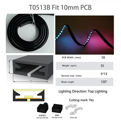 T0511/0513/0515 LED Neon Rope Tube 5050 flexible Led Strip Light Silica Gel silicone hose for WS2812 WS2815 8/10/12mm PCB Lights