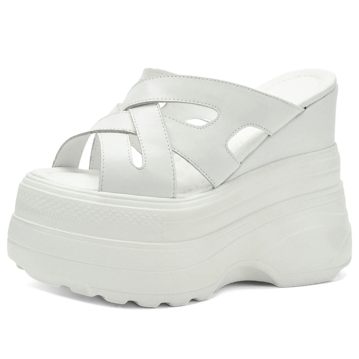 Plus Size 46 47 Gladiator Sandals Women Size 45 Genuine Leather Wedges High Heel Mules Summer Platform Pumps Big Size 44 Shoes.