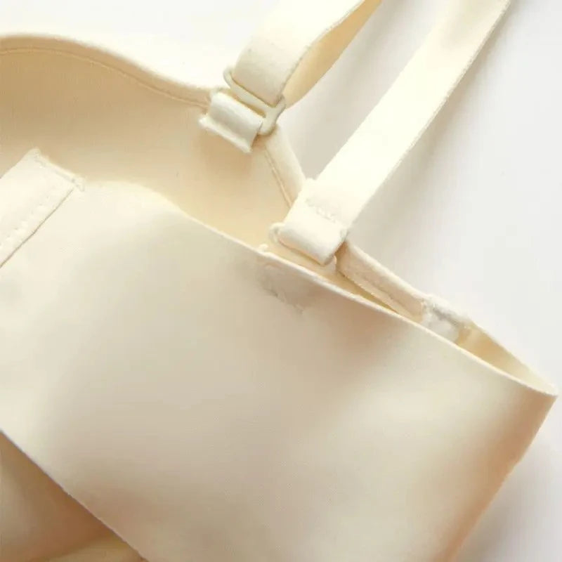 10cm Push Up Strapless Bra Extreme Lift for Small Bust Anti-Slip Silicone Grip Seamless Invisible Design Adhesive Free Plunge.