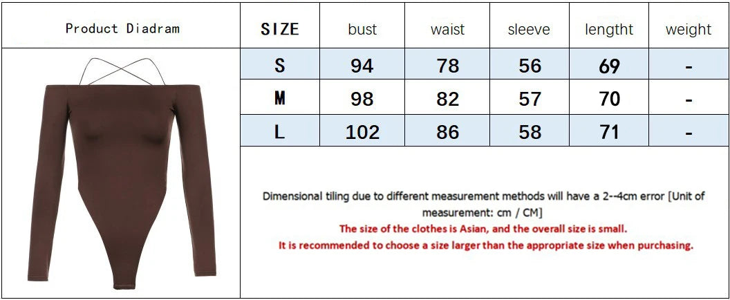 Sexy Bodysuit Y2K Long Sleeve Off Shoulder Strap Suspenders Backless Jumpsuits Party Clubwear Bodycon Casual Body Tops Women.
