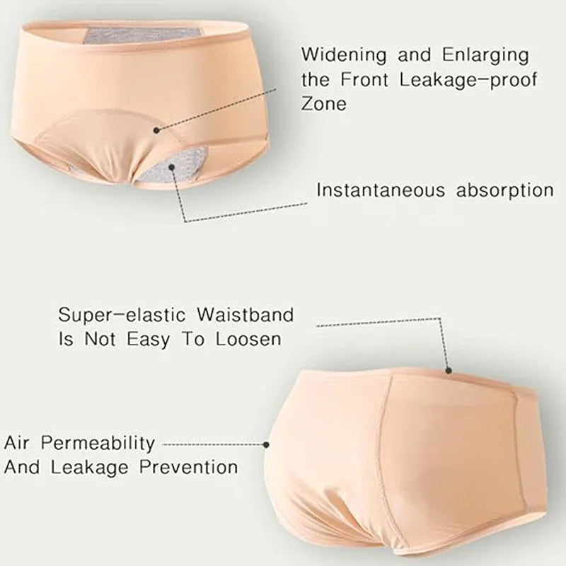 5PCS Menstrual Panties Physiological Pants Teens Breathable Leakproof Briefs Women Postpartum Underwear.