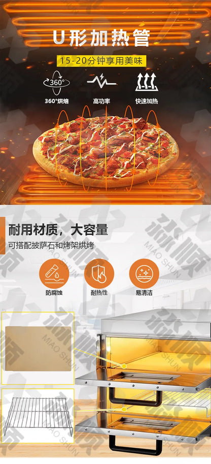 Pizzaofen aus Edelstahl, Ofen mit fester Temperatur und Timing