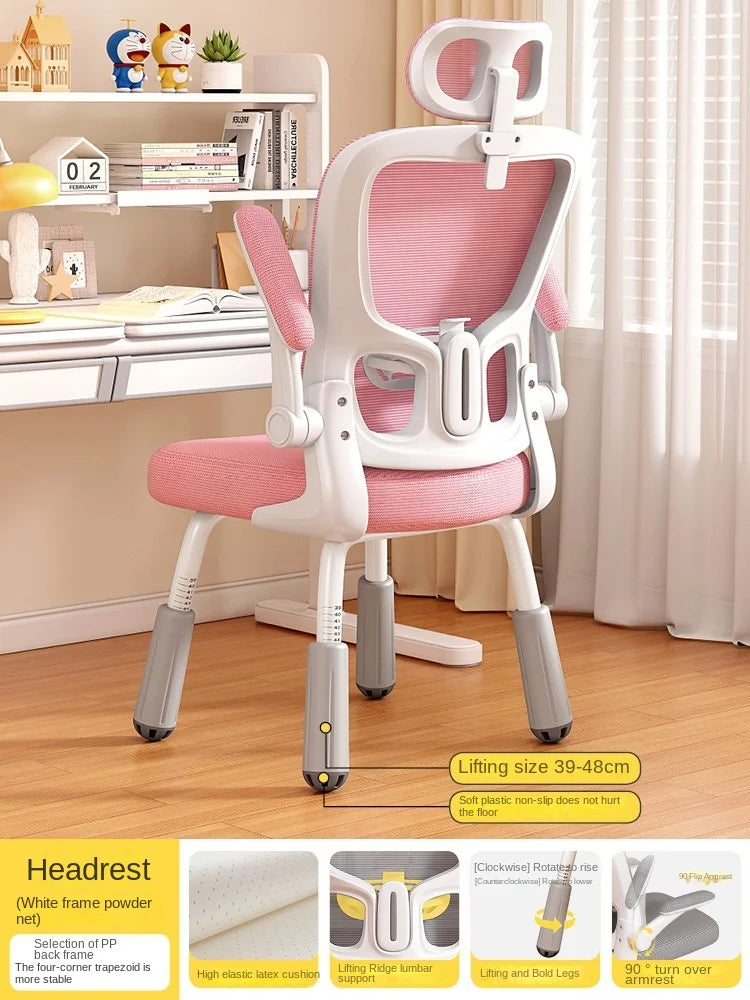 Computerstuhl, Heimsitz, Taille, Studentenschreibtisch, Arbeitsstuhl mit Lift und verstellbarer Rückenlehne