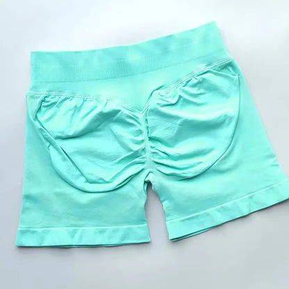 WOMEN SPORTS Impact Shorts Low Ribbed Waist Seamless Scrunch Bum Workout Gym Shorts Booty Hight Stretch Running Shorts.