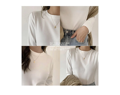 Winter Frauen Pullover T Shirt Frauen Oversize T-Shirt Frau Kleidung Weibliche T Tops Pullover Langarm Rohr Gestrickte T-shirt Top