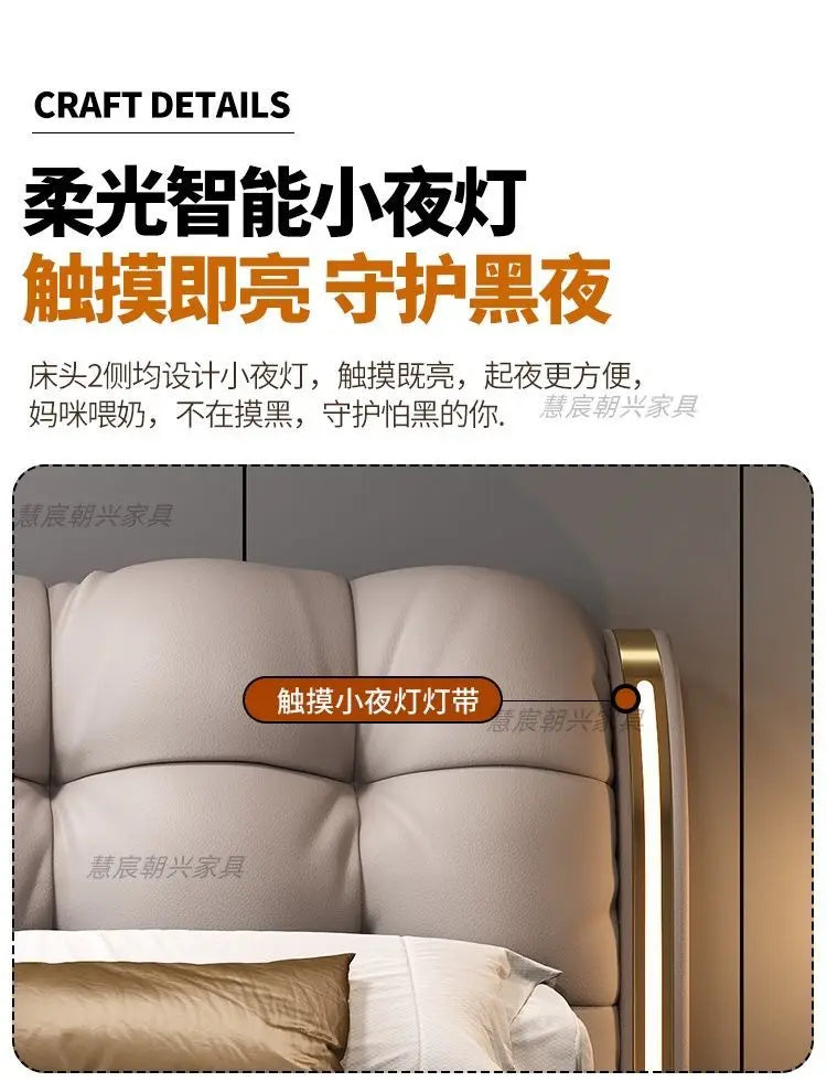 Kopfteil-Aufbewahrungsbetten, gepolstert, minimalistische Doppelbett-Schlafbetten, luxuriös, einzigartig, Muebles Para Dormitorio, Möbelzubehör