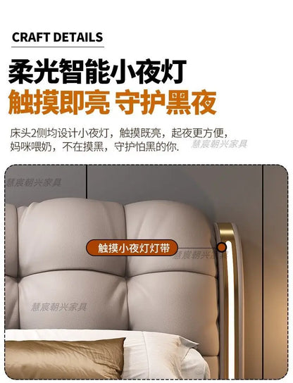 Kopfteil-Aufbewahrungsbetten, gepolstert, minimalistische Doppelbett-Schlafbetten, luxuriös, einzigartig, Muebles Para Dormitorio, Möbelzubehör