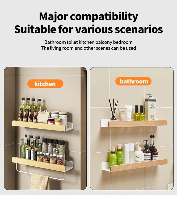 Holz Aluminium Material Badezimmer Regal Organizer Eckregal Shampoo Lagerregal Dusche Wandregal Badezimmer Organizer
