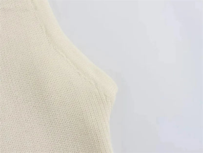 Tossy Strick-Maxikleid mit gerippter Strickjacke, weiblich, hohe Taille, schlanke Tasche, ärmellos, elegantes Partykleid, Damen-Strickwaren, langes Kleid.