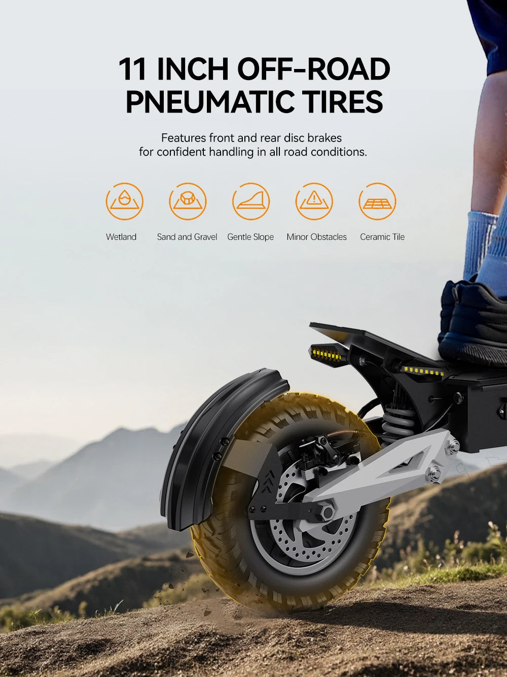 OOTD T10 Electric Scooter 500W Motor 48V13AH Battery City Off-Road Electric Scooter Adult 11 Inch Foldable Electric Scooter.