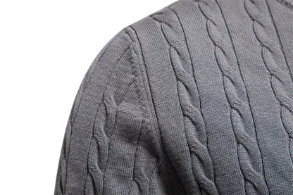 2024 High-quality Men's Sweater Pullover New Deer Embroidery Solid Color Knitted Sweater Men's Knit Sweaters  Men Clothing