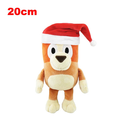 20/30CM Bluey Bingo Plush Dolls Cute Cartoon Christmas Hat And Shining Star Eye Anime Figure Stuffed Toys Birthday Gift For Kids