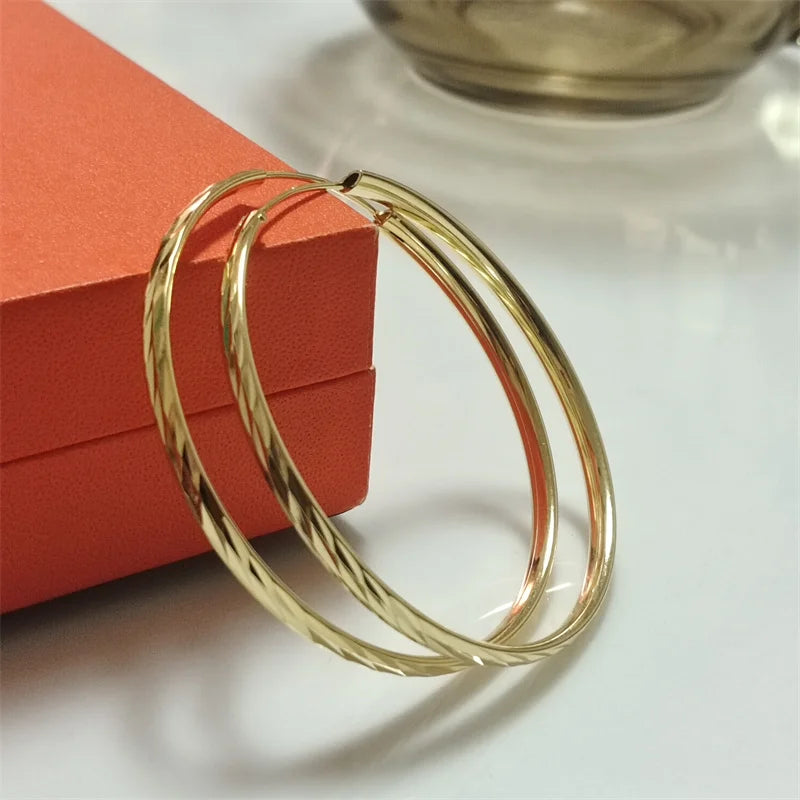 Senlissi - 925 Sterling Silver Hoop Earrings For Women 18K Gold Plated Jewelry Dazzling Women's Hoops Earrings Christmas Gifts