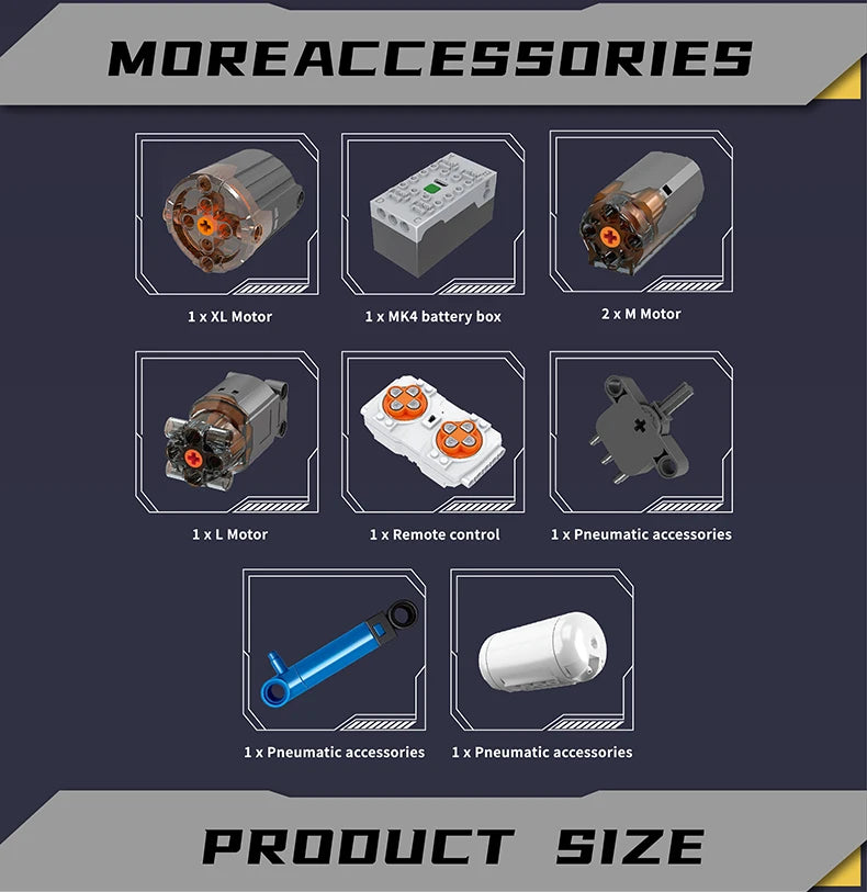 Mould King 18020 Technical Car Toys MOC-35270 APP&RC Pneumatic Crawler Tractor Building Block Brick Set Kids Christmas Gift.