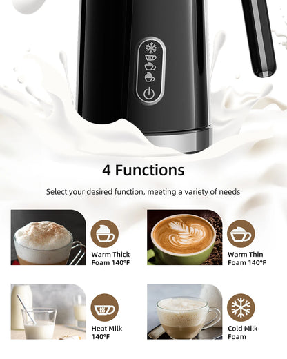 BioloMix,4 in 1 Automatic Hot and Cold Milk Frother Warmer for Latte, Foam Maker, Hot Chocolates, Cappuccino.