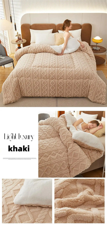 New Super Thick Winter Warm Blanket for Bed Artificial Lamb Cashmere Weighted Blankets Soft Comfortable Warmth Quilt Comforter
