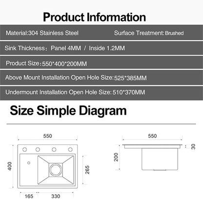 ASRAS Island Hidden kitchen Sink 304 Stainless Steel 4mm Thickness Handmade Brushed Sink High Pressure Cup Washer kitchen Sinks