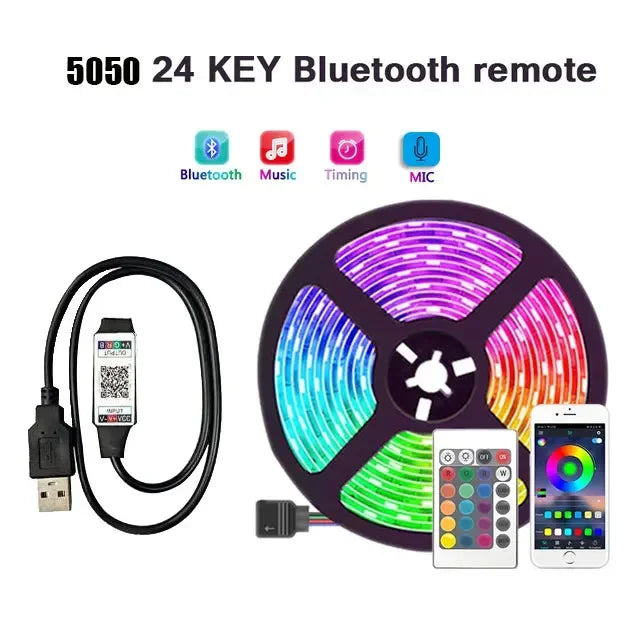 Led-leuchten Für Schlafzimmer Bluetooth Wifi App Fernbedienung Rgb Led Licht Streifen 5050 Rgb USB 5V Led Band tv Hintergrundbeleuchtung Raum Beleuchtung.