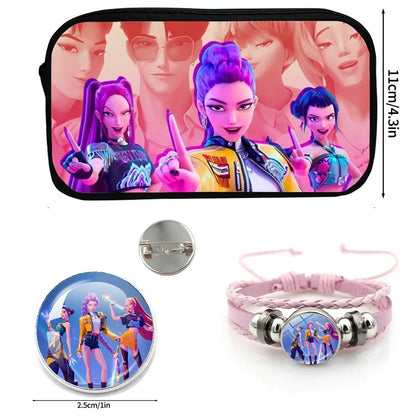 Kpop Demon Hunter Federmäppchen Cartoon Huntrix Federmäppchen Student Stiftetui Schule Schreibwaren Box