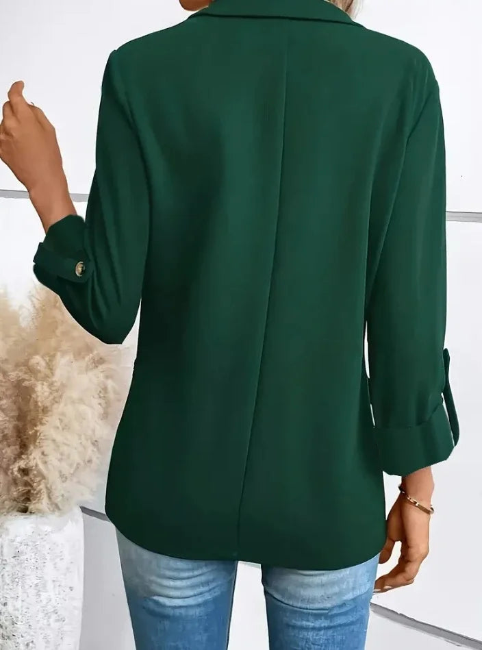 Frauen S-2XL Größe Pendler Neue Stil Langarm Mantel Mode Strickjacke Kleinen Anzug Elegante Einfarbig Casual frauen Anzug tops