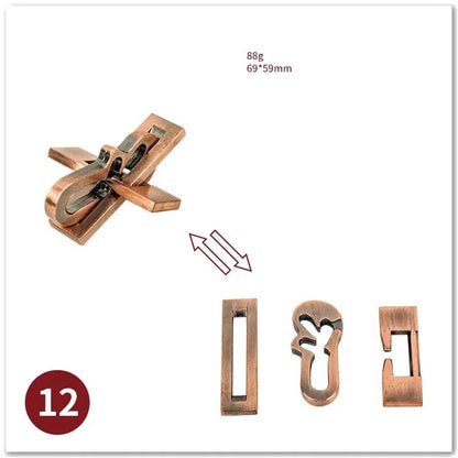 Classic IQ Metal Brain Magic Baffling Puzzles Game Toys for Children Adults Funny Gifts