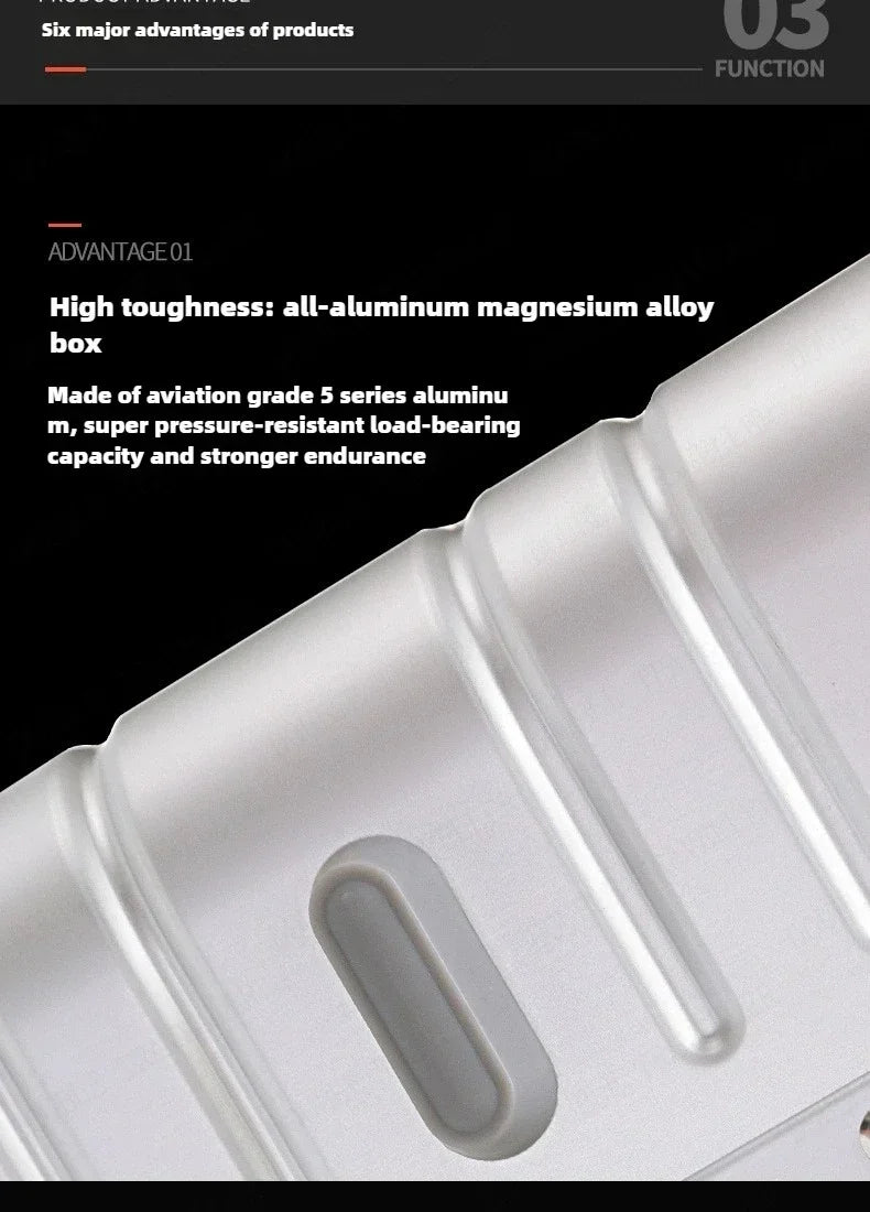 Trolley-Koffer mit großer Kapazität, Reisetasche, Reise-Koffer aus Aluminium-Magnesium-Legierung, Business-Rollgepäck.