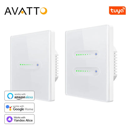 AVATTO Tuya WiFi Smart Dimmer Schalter EU 1/2 Gang Touch Licht Schalter Glas Panel APP Fernbedienung Funktioniert Mit Alexa Google hause.