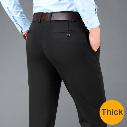 Men's Business Casual Pants Spring Summer Elastic Trousers Office Suit Pants Quick Dry Formal Pants Breathable Comfortable.