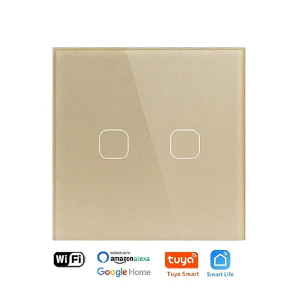 Smart Switch ohne Neutralleiter 1 2 3 4 Gang Wifi Wandleuchte Touch-Schalter Eu 220 V Tuya Smart Home unterstützt Alexa Google Home