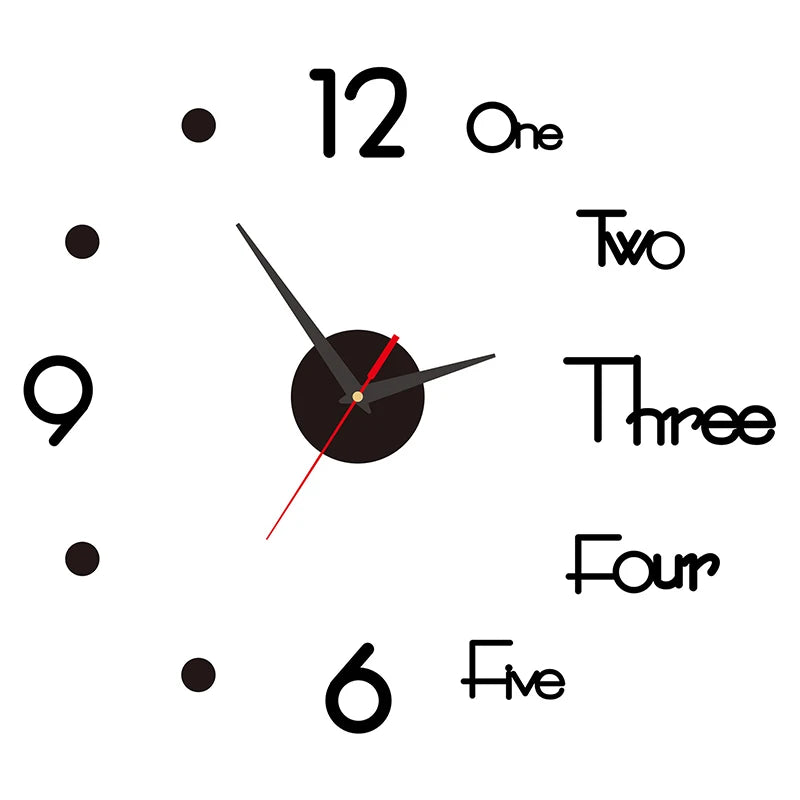 3D Leuchtende Wanduhr Rahmenlose Acryl DIY Digitale Uhr Wand Aufkleber Stumm Uhr Für Wohnzimmer Schlafzimmer Büro Wand Dekor
