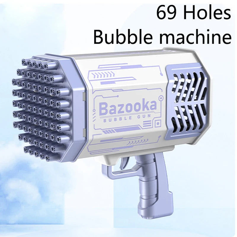40/69 Holes Bubble Machine Ages 3+ Boy Girl Toys Birthday Wedding Kids Adult Party Toys Summer Outside Bubble Gun Soap Blower