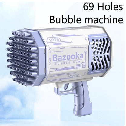 40/69 Holes Bubble Machine Ages 3+ Boy Girl Toys Birthday Wedding Kids Adult Party Toys Summer Outside Bubble Gun Soap Blower
