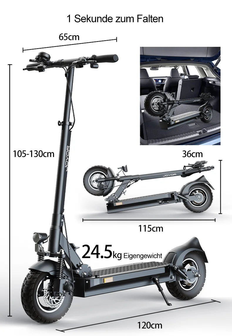 JOYOR Y8-S (ABE) EScooter For Adults E-Scooter 10-Inch Tire 500W Motor 48V26AH Battery City Foldable Electric Scooter.