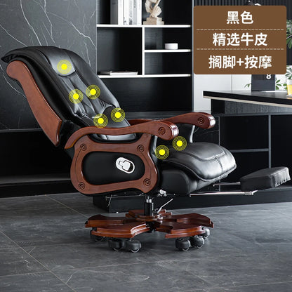 Business Leder Büro Computer Stuhl Liege Verstellbare Rückenlehne Executive Rotierenden Stuhl Massage Computer Büro Möbel
