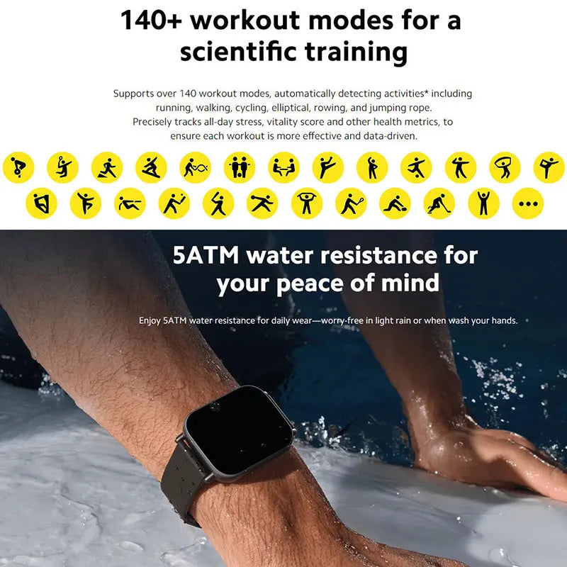 Xiaomi Redmi Watch 5 Active Smart Watch, Bluetooth Call, 2" LCD Display, All Day Heart Rate Blood Oxygen Monitoring Smartwatch.