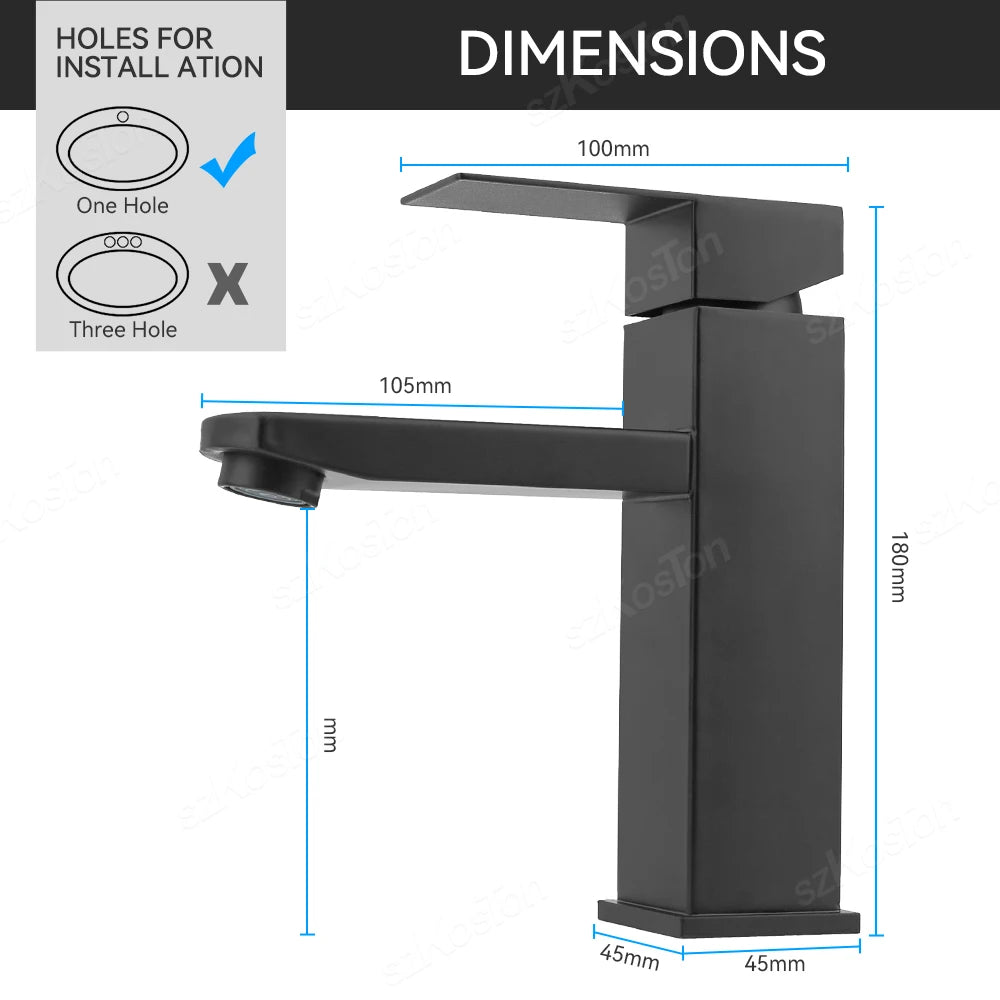 Bath Mixer Kitchen Faucet Stainless Steel Hot and Cold Water Tap Washbasin Basin Faucets Bathroom Bathtub Accessories Set Sink