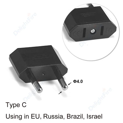 US-Elektrostecker-Adapter, europäisch, EU auf US, Amerika, China, CN, Kanada, CA, Reiseadapter, 2-poliger Stecker, Typ A, Konverter, Netzteil