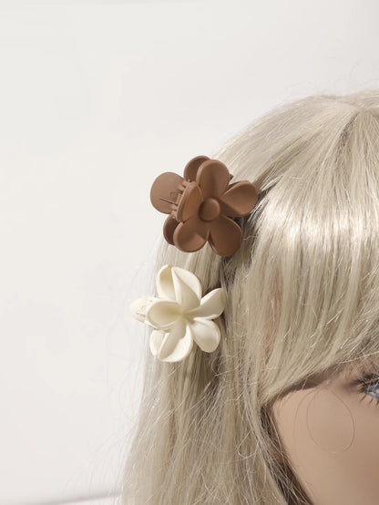 10 Pcs Pink Small Claw Clips Set,Matte Tiny Flower Jaw Clips for Women Girls,5 Style Nonslip for Thin Medium Fine Hair