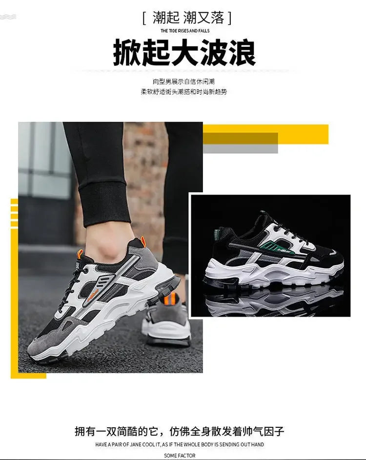 Men's Breathable Mesh Running Sneakers  Running Shoes Outdoor Anti-skid Sports Running Shoes Men Fashion Sports Shoes 2024.
