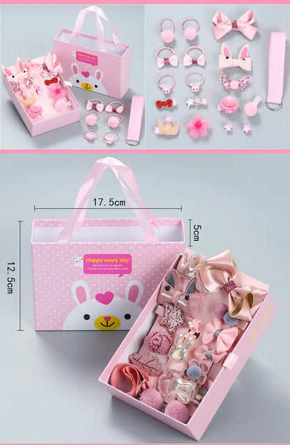 18 Pieces Baby Hair Accessories Princess Headdress Girls Headband Children Barrettes Headband Gift Set Box.