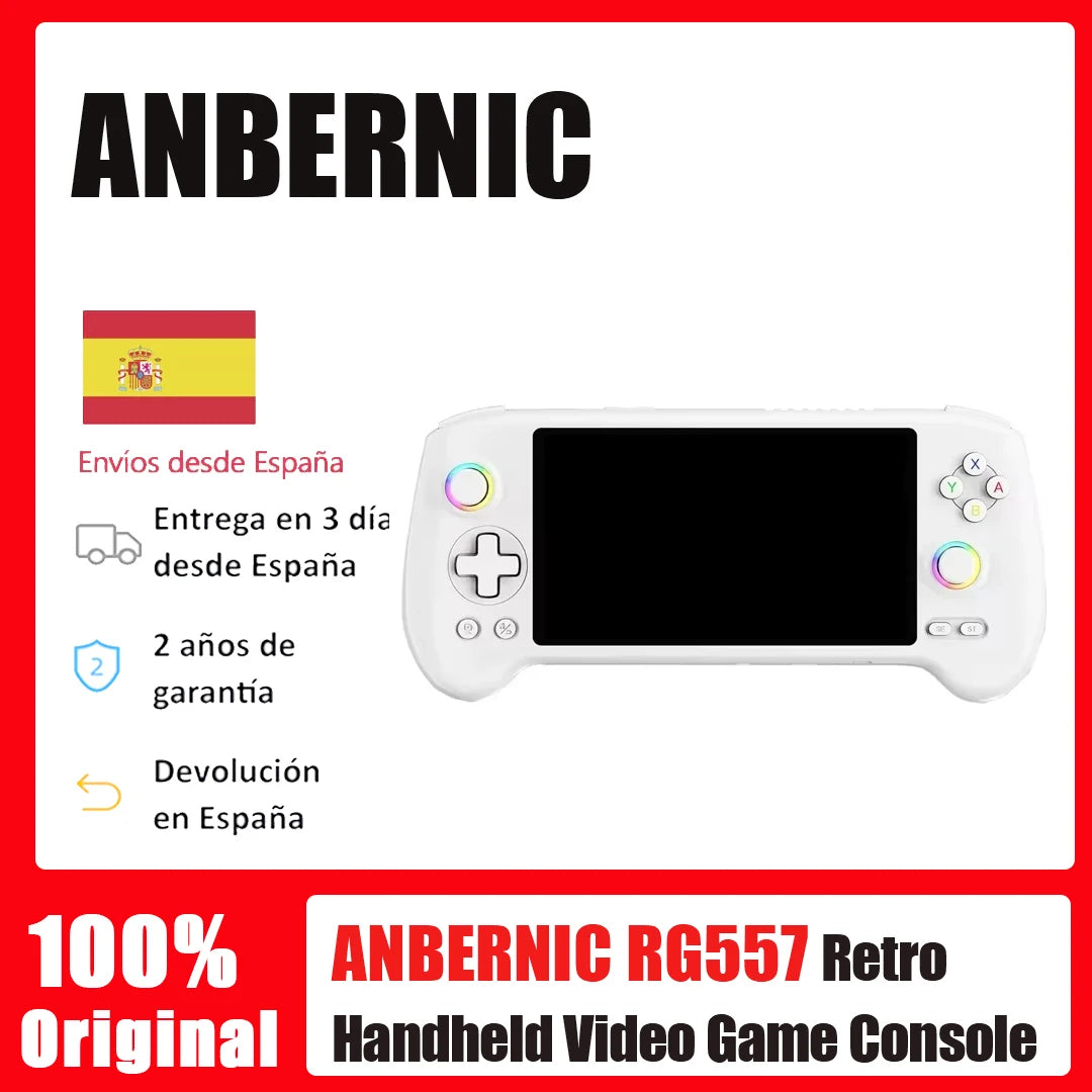 ANBERNIC RG557 Portable Retro Gaming Console Android 14 12g + 256g AMOLED Display 5.48 inches 512g PS2 PSP Games RG 557.