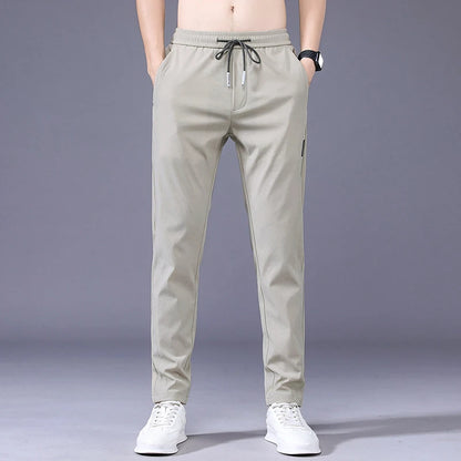 New Spring Summer Men's Casual Pants Slim Pant Straight Thin Trousers Male Fashion Stretch Khaki Jogging 28-38