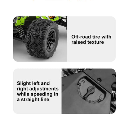 RC Off-road Car Toy 2.4G High Speed Remote Control 1:14  Bigfoot Climbing Model Car Shock Absorber With led light.